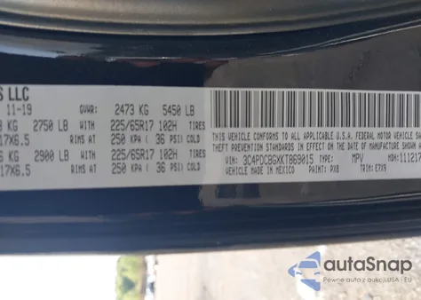 2019 Dodge Journey Crossroad Awd from USA, damaged, VIN 3C4PDDGG3KT771412